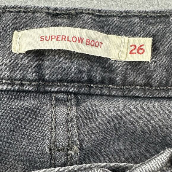 LEVI’S Women’s Super Low Bootcut Jeans Black Washed Size 26 Low-Rise Y2k *New* - Picture 6 of 15